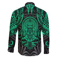 Polynesian Family Matching Long Sleeve Bodycon Dress and Hawaiian Shirt Abstract Tiki TS04 - Polynesian Pride