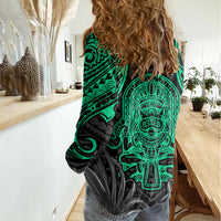 Polynesian Women Casual Shirt Abstract Tiki TS04 - Polynesian Pride