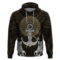 Polynesian Swordfish Hoodie with Anchor Pattern and Tribal Turtle TS04 - Polynesian Pride