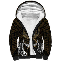 Polynesian Swordfish Sherpa Hoodie with Anchor Pattern and Tribal Turtle TS04 - Polynesian Pride