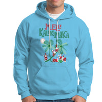 Mele Kalikimaka Santa Climb Palm Tree Hawaiian Christmas Hoodie TS09 Sky - Polynesian Pride