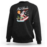 Mele Kalikimaka Surfing Santa Vintage Hawaiian Christmas Sweatshirt TS09 Black - Polynesian Pride