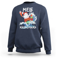 Mele Kalikimaka Surfing Cute Santa Hawaiian Christmas Sweatshirt TS09 Navy - Polynesian Pride