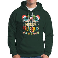 Merry Cruisemas Hawaiian Christmas Palm Tree Sunglass Hoodie TS09 Dark Forest Green - Polynesian Pride