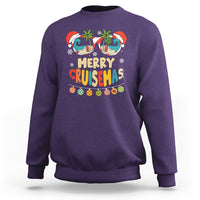 Merry Cruisemas Hawaiian Christmas Palm Tree Sunglass Sweatshirt TS09 Purple - Polynesian Pride