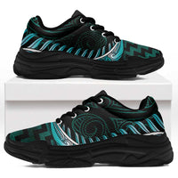 Turquoise Matariki New Zealand Chunky Sneakers Maori Poutama Galaxy Vibes LT14 Turquoise - Polynesian Pride