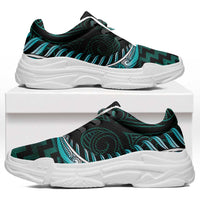 Turquoise Matariki New Zealand Chunky Sneakers Maori Poutama Galaxy Vibes LT14 Turquoise - Polynesian Pride