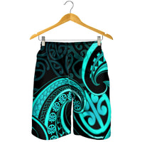 Turquoise New Zealand Mangopare Shorts for Men Aotearoa Maori Koru Style LT14