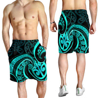 Turquoise New Zealand Mangopare Shorts for Men Aotearoa Maori Koru Style LT14