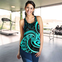 Turquoise New Zealand Mangopare Women Racerback Tank Aotearoa Maori Koru Style LT14