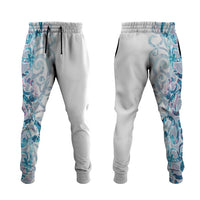 Turquoise Paua Shell Maori Jogger Pants Koru Kowhaiwhai