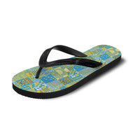 Tuvalu Manuia te Kilisimasi Flip Flops Pacific Patchwork Xmas Vibes - Polynesian Pride