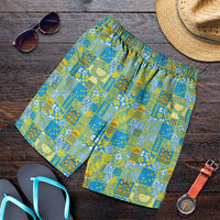 Tuvalu Manuia te Kilisimasi Shorts for Men Pacific Patchwork Xmas Vibes LT9 Green - Polynesian Pride