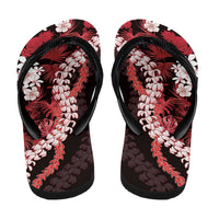 Ulaula Aloha Hawaii Lei Flip Flops Tropical Flowers Elegant Vibe - Polynesian Pride