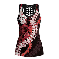 Ulaula Aloha Hawaii Lei Hollow Tank Top Tropical Flowers Elegant Vibe - Polynesian Pride