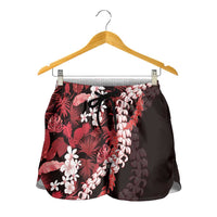 Ulaula Aloha Hawaii Lei Shorts for Women Tropical Flowers Elegant Vibe - Polynesian Pride