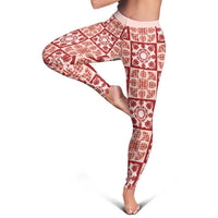 Ulaula Palaka Quilt Hawaii Leggings Hawaiian Tropical Monstera Sea Turtle