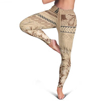 Vaiaso o le Gagana Samoa Leggings Siapo Motif Beige