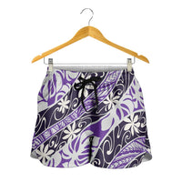 Vareau Tahiti Tiare Monstera Shorts for Women Polynesian Pattern Curve Style - Polynesian Pride
