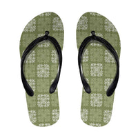 Vesuvian Green Palaka Quilt Hawaii Flip Flops Traditional Hawaii-plaid Pattern LT14 Vesuvian Green - Polynesian Pride