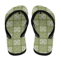 Vesuvian Green Palaka Quilt Hawaii Flip Flops Traditional Hawaii-plaid Pattern LT14 - Polynesian Pride