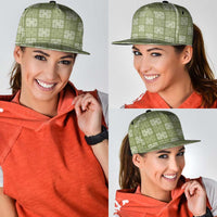 Vesuvian Green Palaka Quilt Hawaii Snapback Cap Traditional Hawaii-plaid Pattern - Polynesian Pride