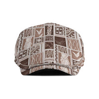 Vintage Aloha Block Quilt Jeff Hat Beige Inspired Lei Motifs - Polynesian Pride