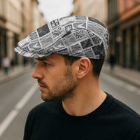 Vintage Aloha Block Quilt Jeff Hat Black Inspired Lei Motifs - Polynesian Pride