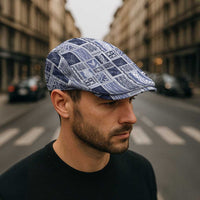 Vintage Aloha Block Quilt Jeff Hat Blue Inspired Lei Motifs - Polynesian Pride