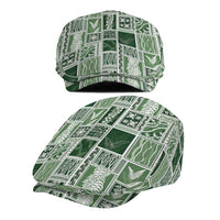 Vintage Aloha Block Quilt Jeff Hat Green Inspired Lei Motifs - Polynesian Pride