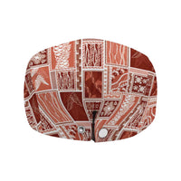 Vintage Aloha Block Quilt Jeff Hat Red Inspired Lei Motifs - Polynesian Pride