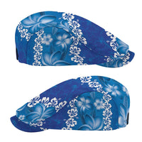 Vintage Blue Polynesia Jeff Hat Plumeria With Hibiscus Tropical Vibes - Polynesian Pride