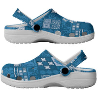 Vintage Hawaiian Quilting Patterns Clogs Shoes Blue Style Tribal Fabric Patchwork - Polynesian Pride