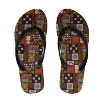 Vintage Hawaiian Quilting Patterns Flip Flops Brown Style Tribal Fabric Patchwork - Polynesian Pride