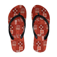 Vintage Hawaiian Quilting Patterns Flip Flops Red Style Tribal Fabric Patchwork - Polynesian Pride