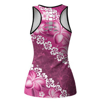 Vintage Pink Polynesia Hollow Tank Top Plumeria With Hibiscus Tropical Vibes - Polynesian Pride