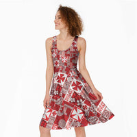 Wallis Et Futuna Kilisimasi Fiefia Midi Dress Pacific Patchwork Xmas Vibes - Polynesian Pride