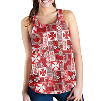 Wallis Et Futuna Kilisimasi Fiefia Women Racerback Tank Pacific Patchwork Xmas Vibes - Polynesian Pride
