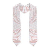White Sunday Lotu Tamaiti Graduation Stole Polynesian Wave Pastel Blush - Polynesian Pride