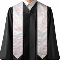 White Sunday Lotu Tamaiti Graduation Stole Polynesian Wave Pastel Blush - Polynesian Pride