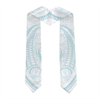 White Sunday Lotu Tamaiti Graduation Stole Polynesian Wave Pastel Cyan LT9 - Polynesian Pride
