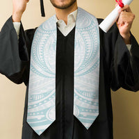 White Sunday Lotu Tamaiti Graduation Stole Polynesian Wave Pastel Cyan LT9 - Polynesian Pride