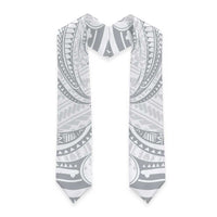 White Sunday Lotu Tamaiti Graduation Stole Polynesian Wave Pastel Gray LT9 - Polynesian Pride