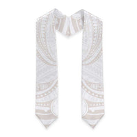 White Sunday Lotu Tamaiti Graduation Stole Polynesian Wave Pastel Nude LT9 - Polynesian Pride