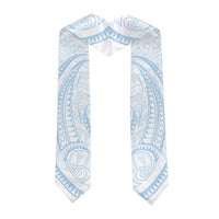 White Sunday Lotu Tamaiti Graduation Stole Polynesian Wave Pastel Sky Blue - Polynesian Pride