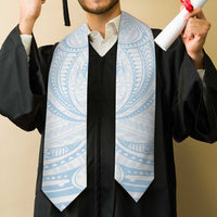 White Sunday Lotu Tamaiti Graduation Stole Polynesian Wave Pastel Sky Blue - Polynesian Pride