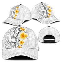 White Tropical Plumeria With Galaxy Polynesian Art Classic Cap LT14