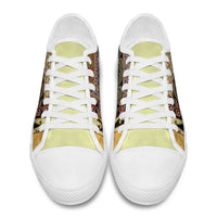 Yellow Aotearoa Kowhaiwhai Pattern Low Top Shoes NZ Maori Quilt Style - Polynesian Pride