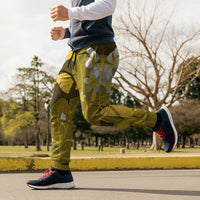 Yellow Banana Leaf Hawaii Jogger Pants Lau Maia Plumeria Tropical Summer Vibes
