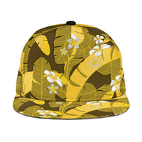 Yellow Banana Leaf Hawaii Snapback Cap Lau Maia Plumeria Tropical Summer Vibes